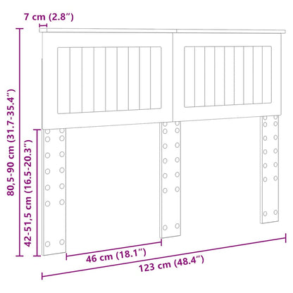 Hoofdbord met hoofdeinde Grijs Sonoma 120 cm Bewerkt hout