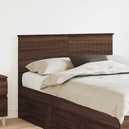 Hoofdbord met hoofdeinde Bruin Eiken 120 cm Bewerkt hout