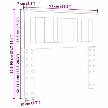 Hoofdbord met hoofdeinde Beton Grijs 90 cm Bewerkt hout