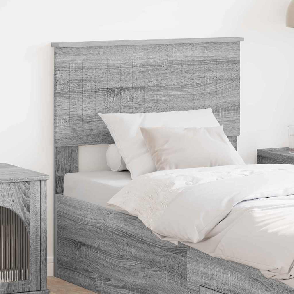 Hoofdbord met hoofdeinde Grijs Sonoma 80 cm Bewerkt hout