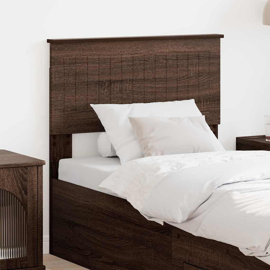Hoofdbord met hoofdeinde Bruin Eiken 80 cm Bewerkt hout