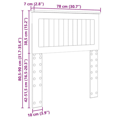 Hoofdbord met hoofdeinde Grijs Sonoma 75 cm Bewerkt hout