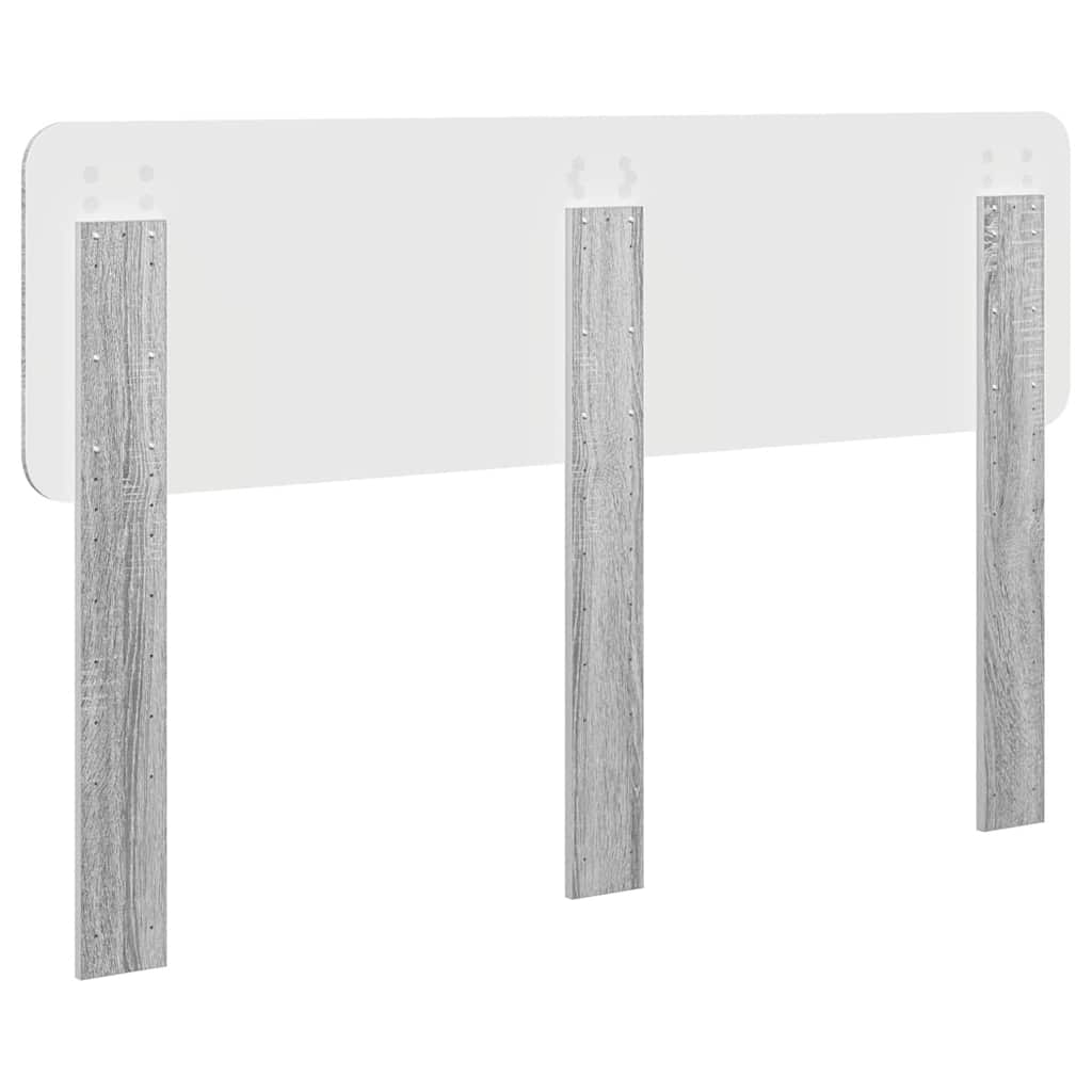 Hoofdbord met hoofdeinde Grijs Sonoma 140 cm Bewerkt hout