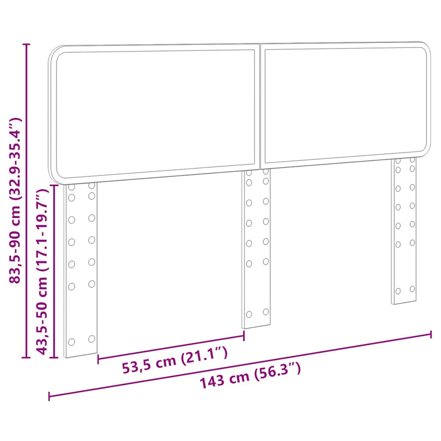Hoofdbord met hoofdeinde Oud Hout 140 cm Bewerkt hout