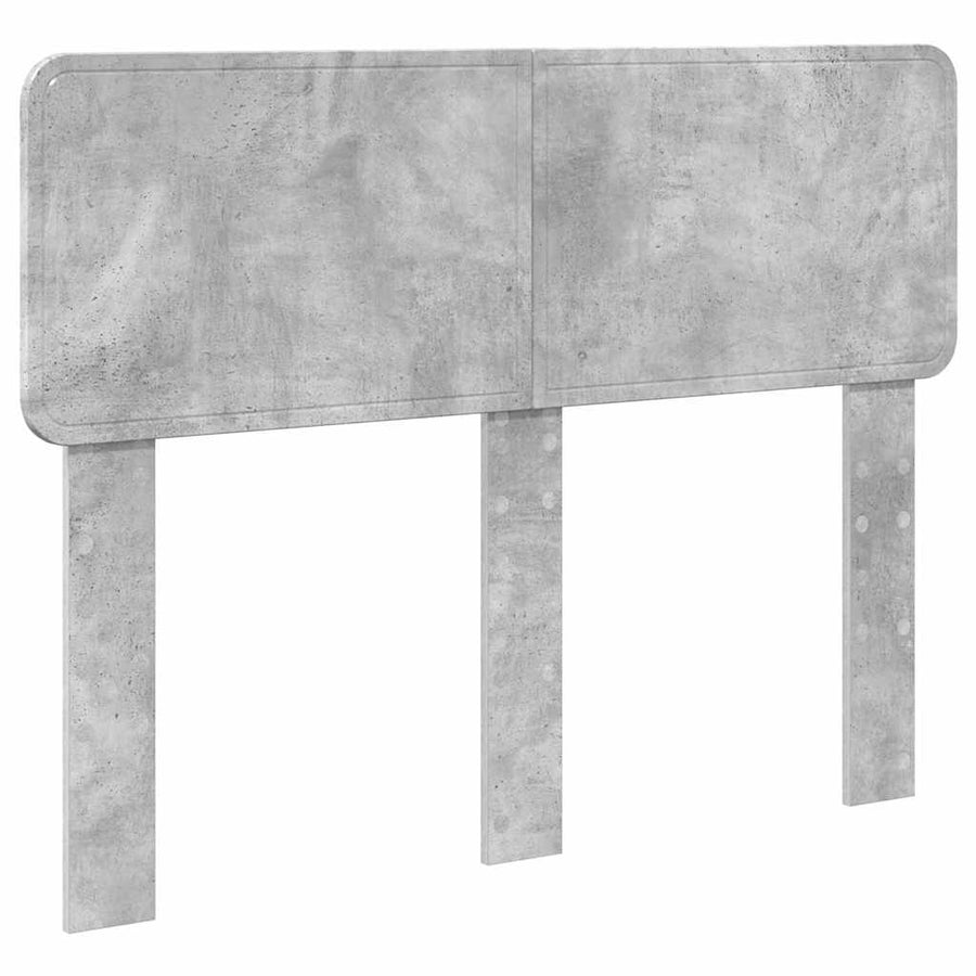 Hoofdbord met hoofdeinde Beton Grijs 135 cm Bewerkt hout