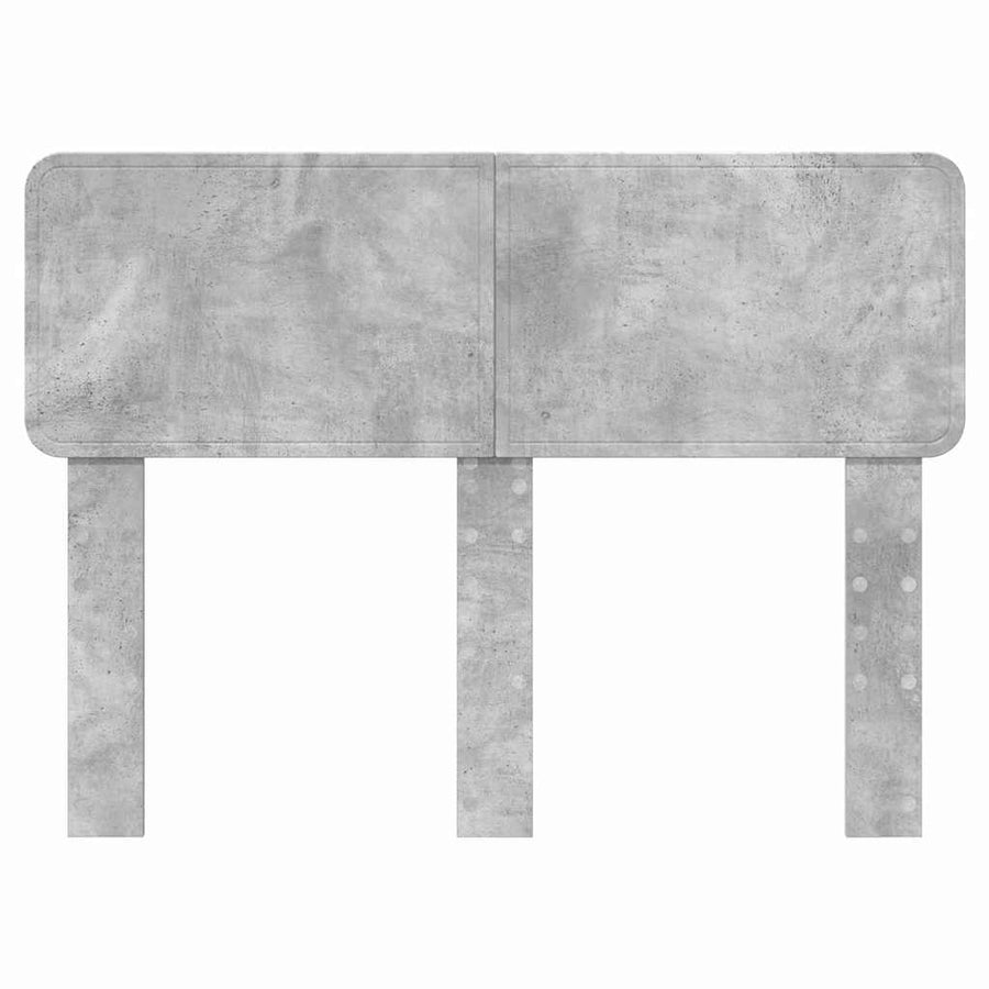 Hoofdbord met hoofdeinde Beton Grijs 135 cm Bewerkt hout