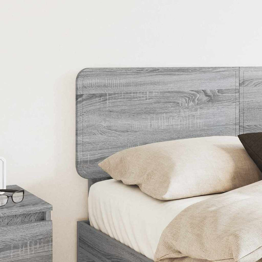 Hoofdbord met hoofdeinde Grijs Sonoma 135 cm Bewerkt hout