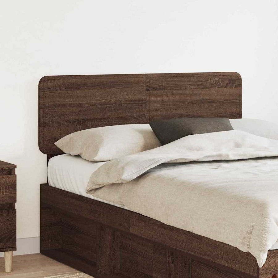 Hoofdbord met hoofdeinde Bruin Eiken 135 cm Bewerkt hout