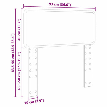 Hoofdbord met hoofdeinde Wit 90 cm Bewerkt hout