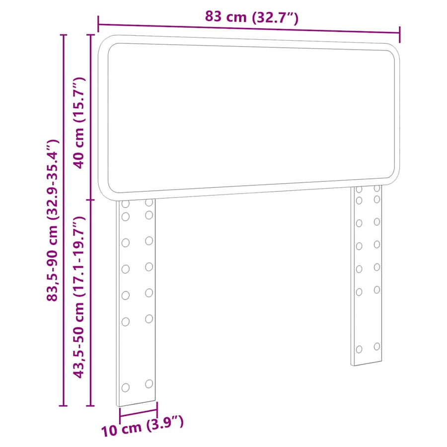 Hoofdbord met hoofdeinde Grijs Sonoma 80 cm Bewerkt hout
