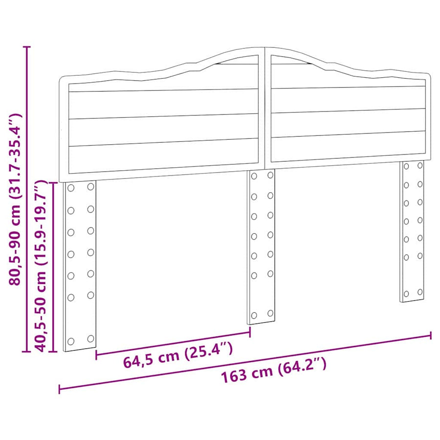 Hoofdbord met hoofdeinde Sonoma Eiken 160 cm Bewerkt hout