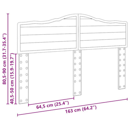 Hoofdbord met hoofdeinde Beton Grijs 160 cm Bewerkt hout