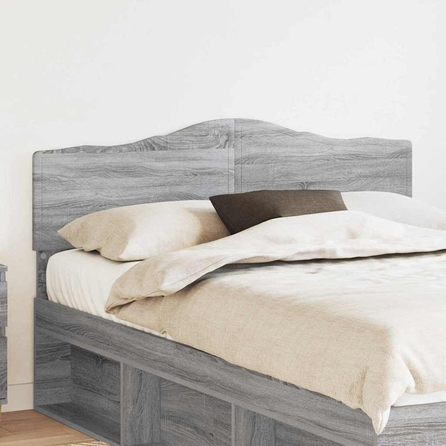 Hoofdbord met hoofdeinde Grijs Sonoma 160 cm Bewerkt hout