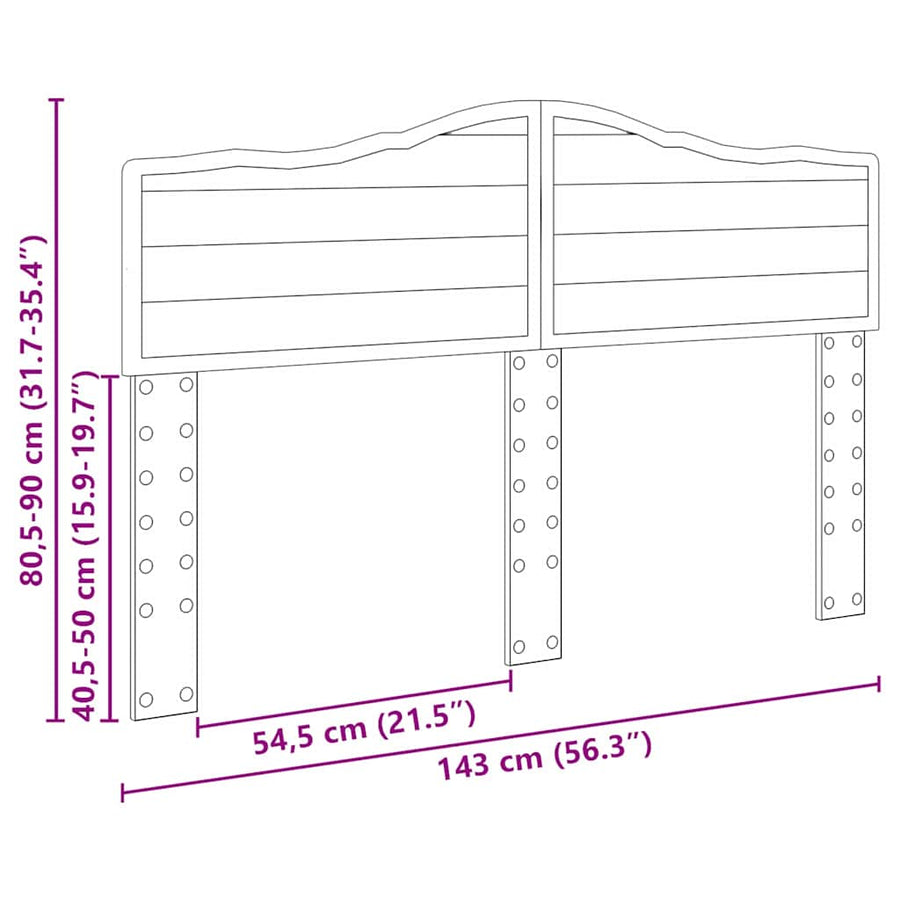 Hoofdbord met hoofdeinde Sonoma Eiken 140 cm Bewerkt hout