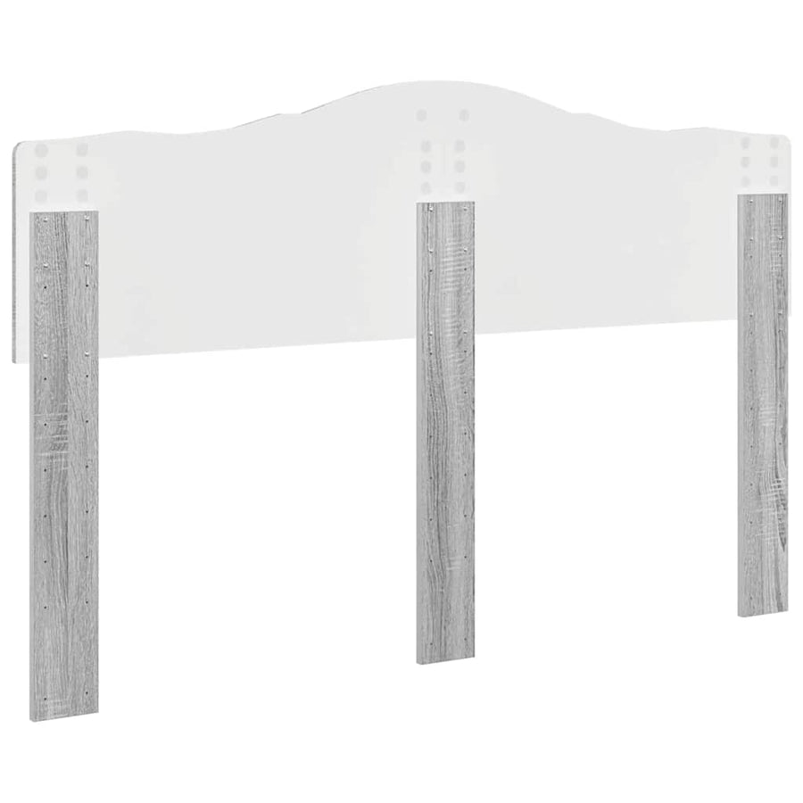 Hoofdbord met hoofdeinde Grijs Sonoma 140 cm Bewerkt hout