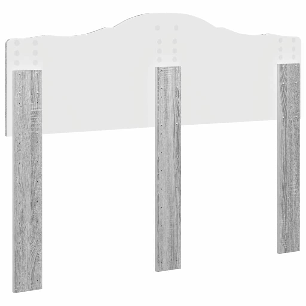 Hoofdbord met hoofdeinde Grijs Sonoma 135 cm Bewerkt hout
