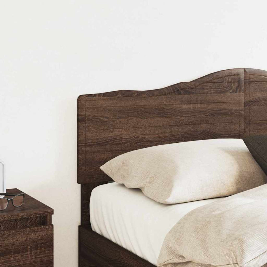 Hoofdbord met hoofdeinde Bruin Eiken 135 cm Bewerkt hout