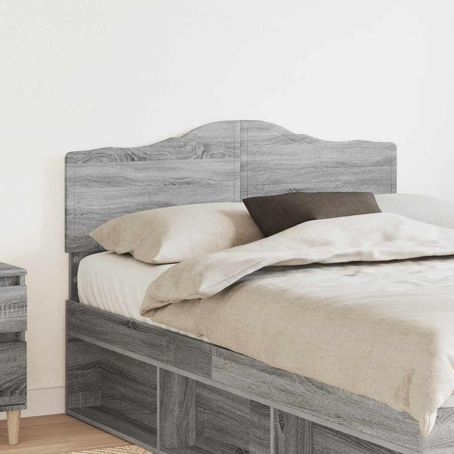 Hoofdbord met hoofdeinde Grijs Sonoma 120 cm Bewerkt hout