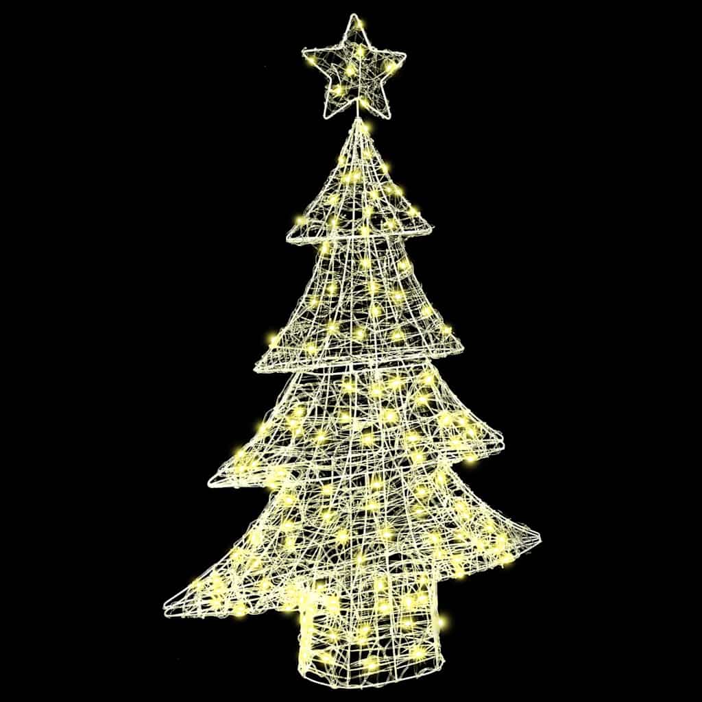 Kerstboom met 100 LED Warmwit 120 cm Acryl