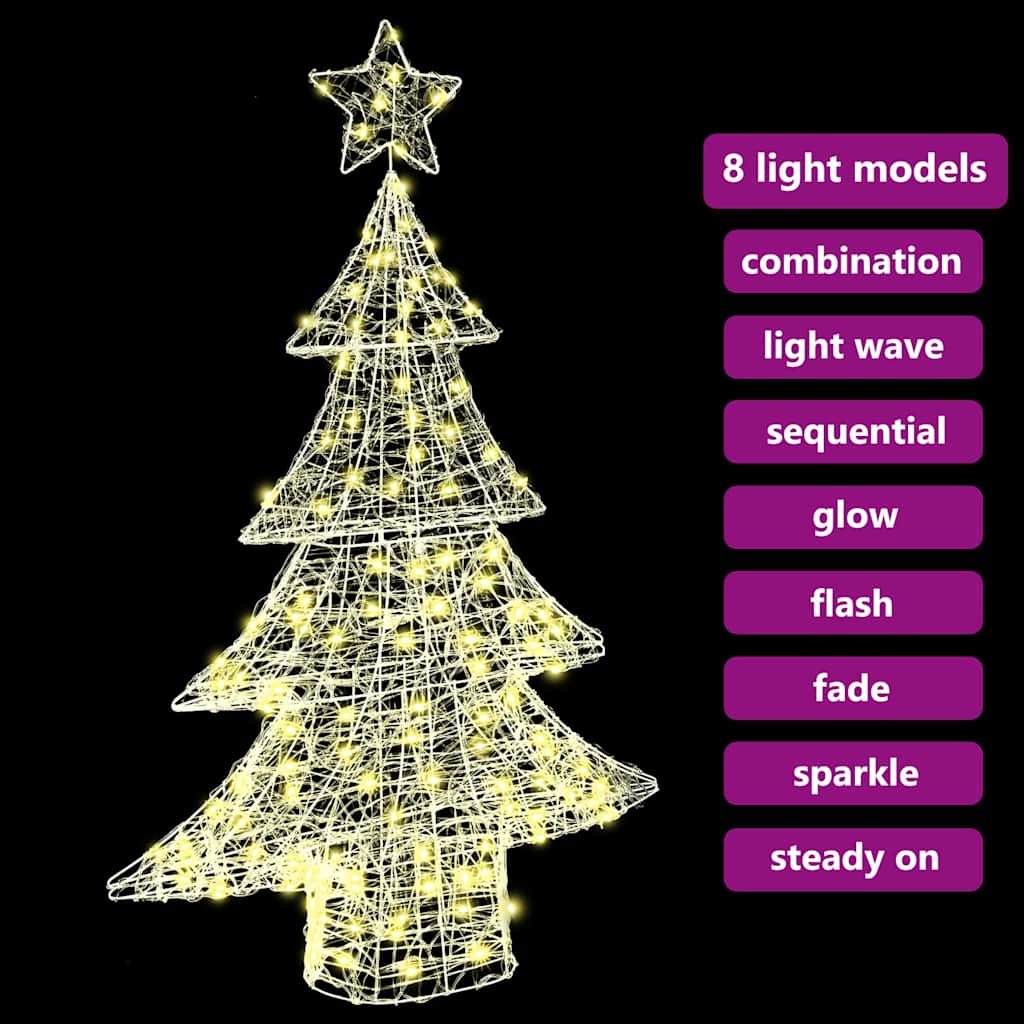Kerstboom met 100 LED Warmwit 120 cm Acryl