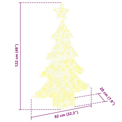 Kerstboom met 100 LED Warmwit 120 cm Acryl