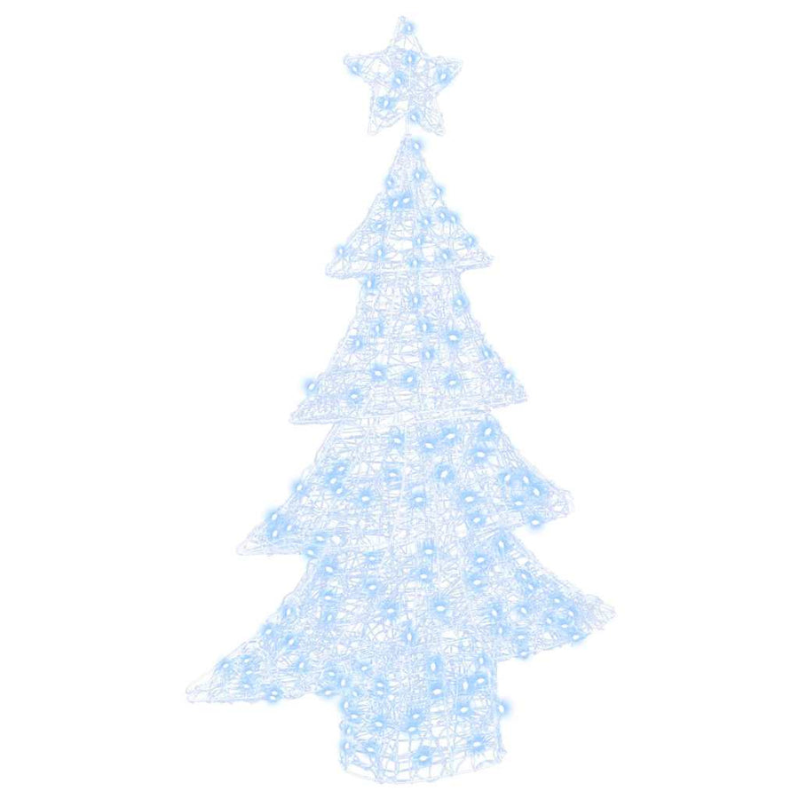 Kerstboom met 100 LED Koudwit 120 cm Acryl