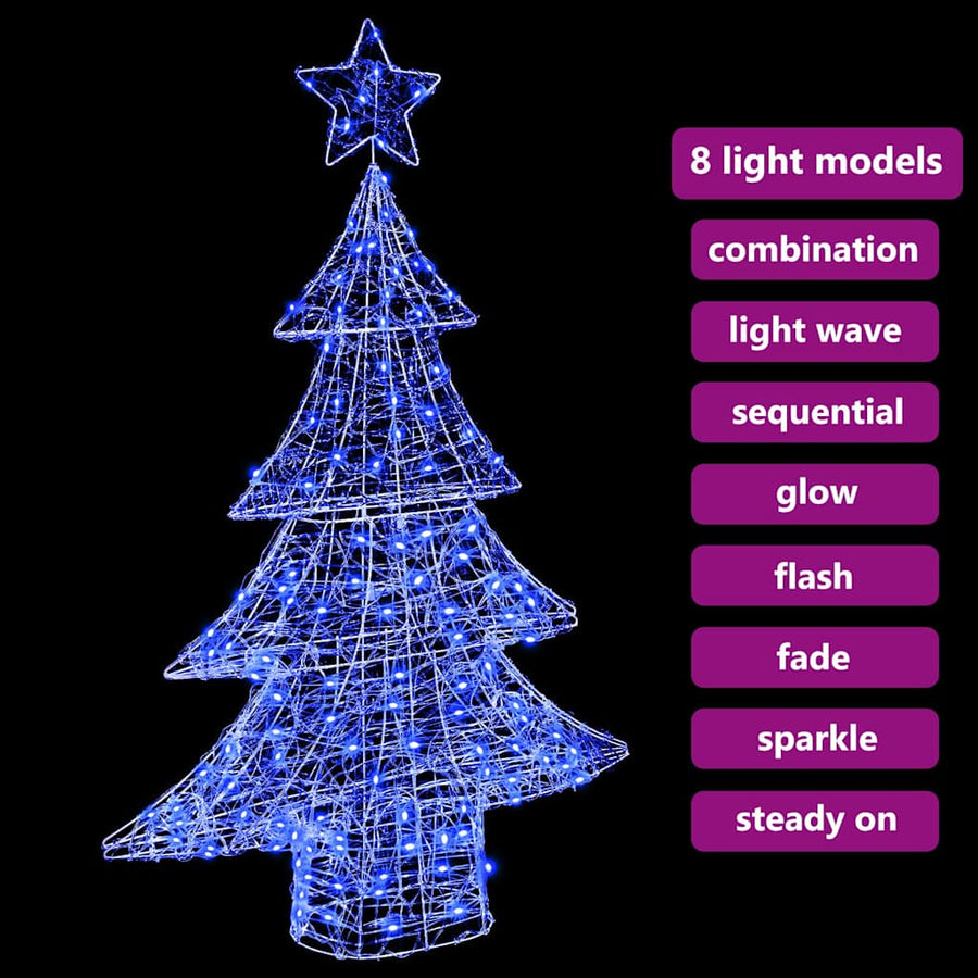 Kerstboom met 100 LED Blauw 120 cm Acryl