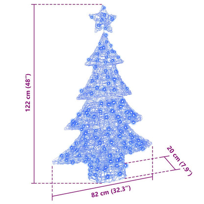 Kerstboom met 100 LED Blauw 120 cm Acryl