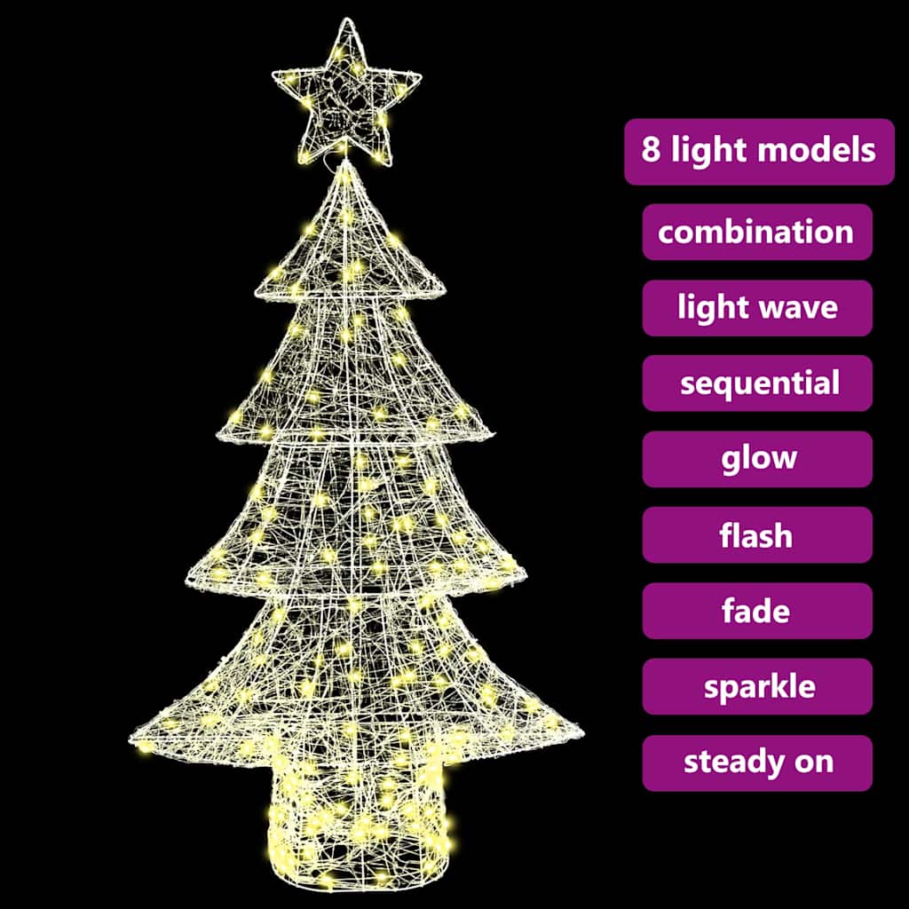 Kerstboom met 160 LED Warmwit 150 cm Acryl