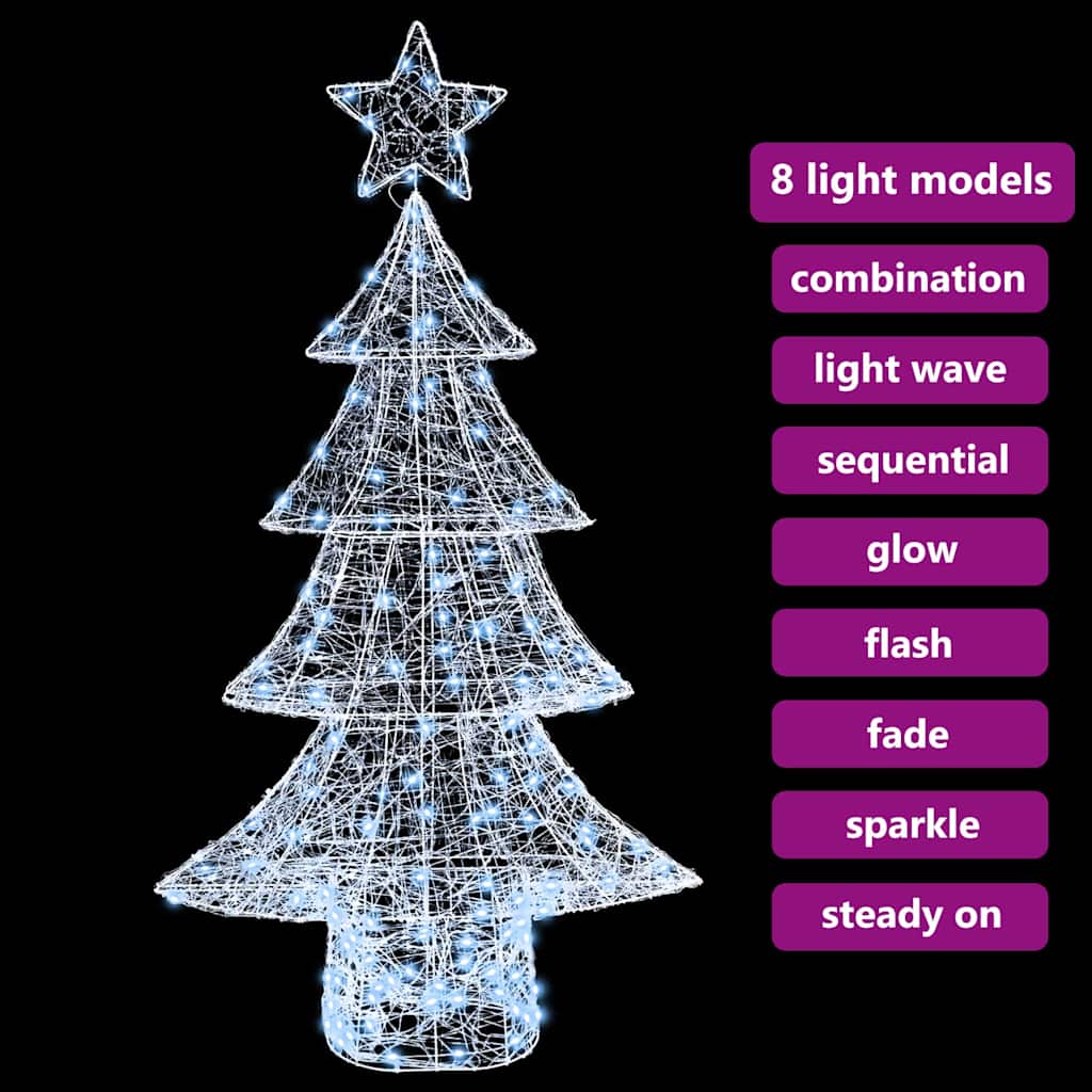 Kerstboom met 160 LED Koudwit 150 cm Acryl