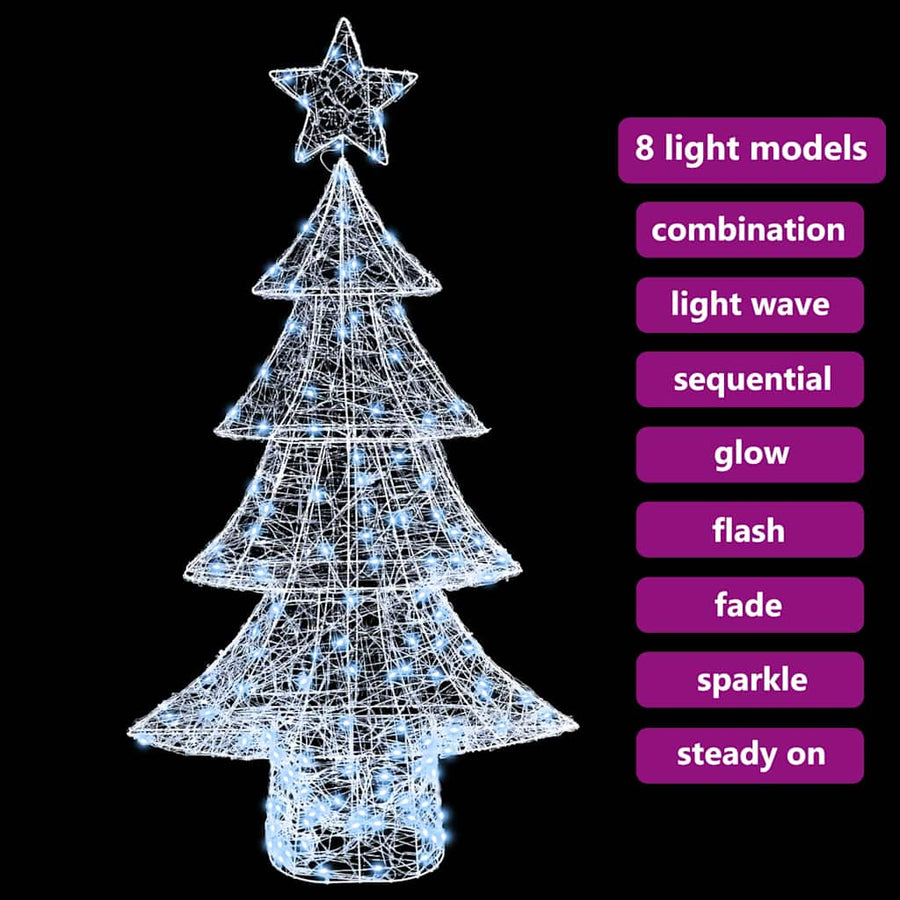 Kerstboom met 160 LED Koudwit 150 cm Acryl