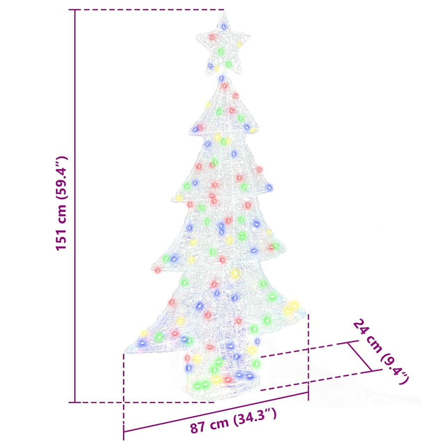 Kerstboom met 160 LED Multikleur 150 cm Acryl