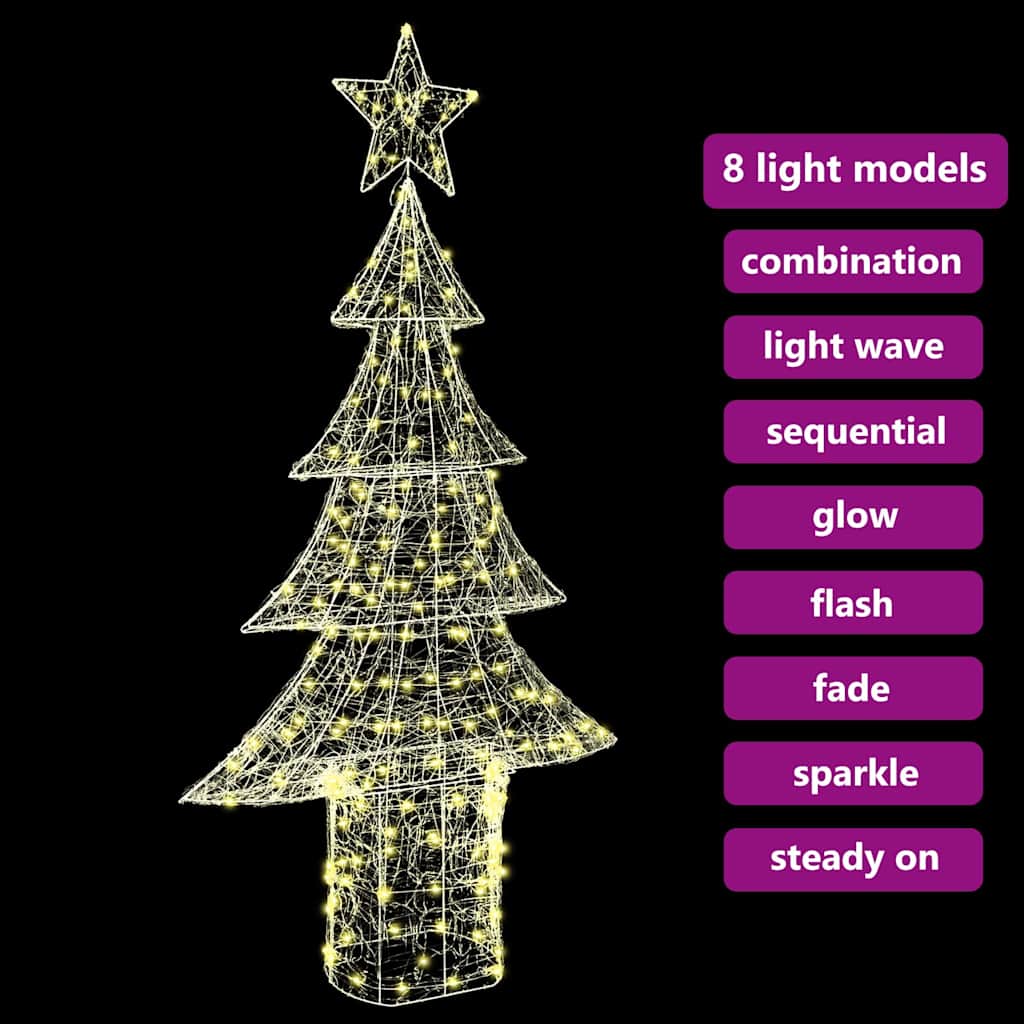 Kerstboom met 240 LED Warmwit 180 cm Acryl