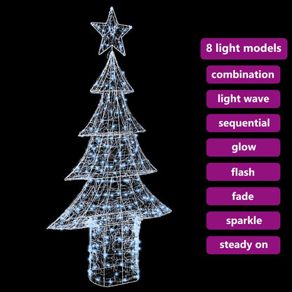 Kerstboom met 240 LED Koudwit 180 cm Acryl