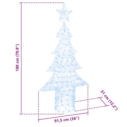 Kerstboom met 240 LED Koudwit 180 cm Acryl