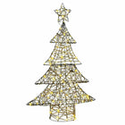 Christmas Tree with 120 LED Warm White 150 cm Rattan