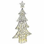 Christmas Tree with 160 LED Warm White 150 cm Rattan