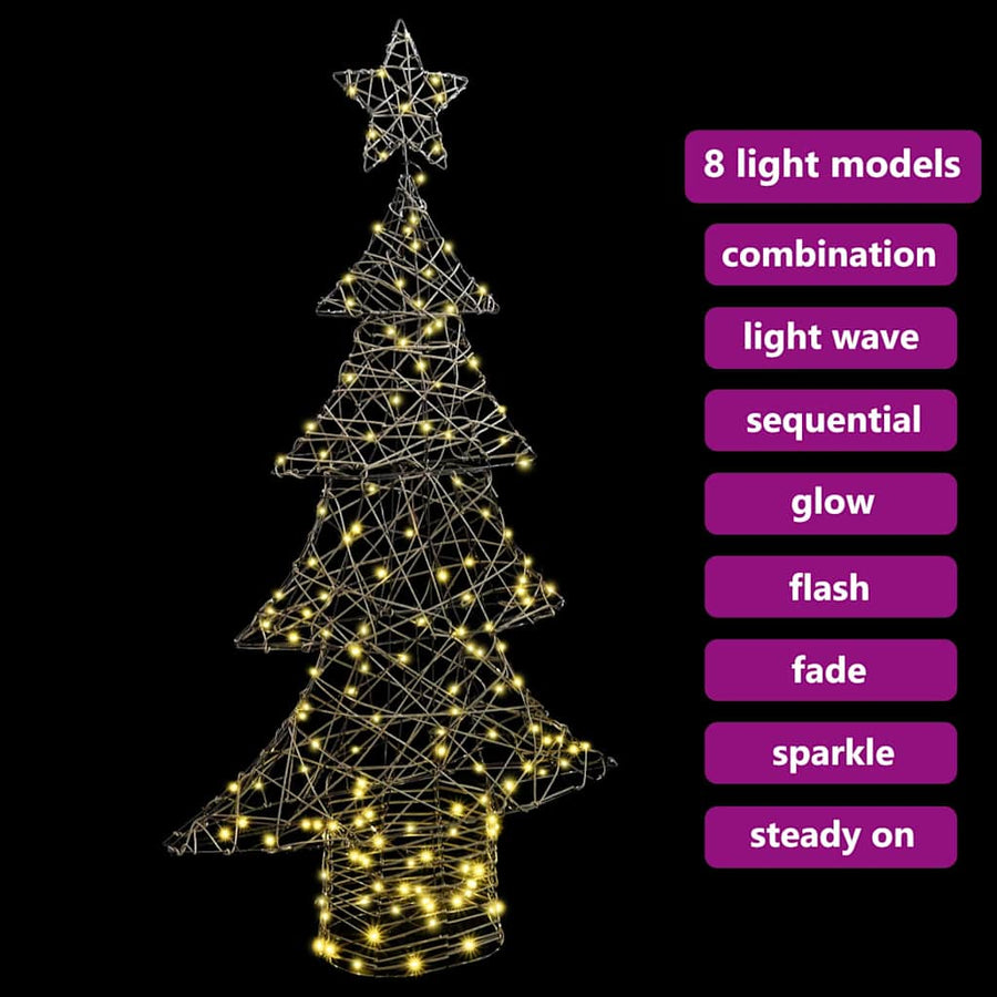 Kerstboom met 160 LED Warmwit 150 cm Rattan