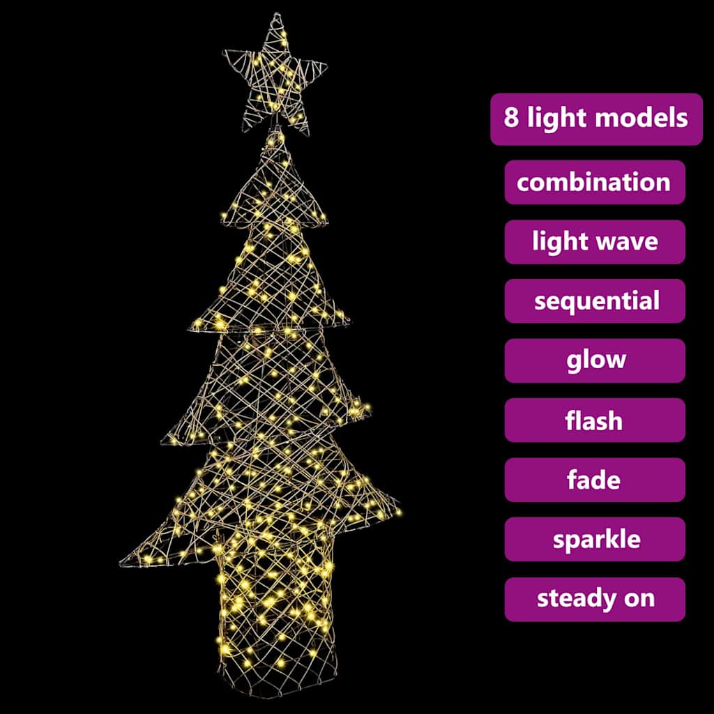 Kerstboom met 240 LED Warmwit 180 cm Rattan