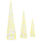 Christmas Tree with 90 LED 3 pcs Warm White 20 x 20 x 80 cm Acrylic