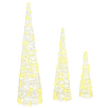 Kerstboom met 90 LED 3 pcs Warmwit 40 cm 60 cm 80 cm Acryl