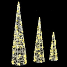 Kerstboom met 90 LED 3 pcs Warmwit 40 cm 60 cm 80 cm Acryl