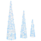 Christmas tree with 90 LED 3 pcs Cold white 20 x 20 x 80 cm Acrylic