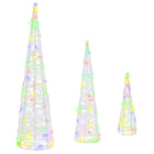 Christmas tree with 90 LED 3 pcs Multicolor 20 x 20 x 80 cm Acrylic