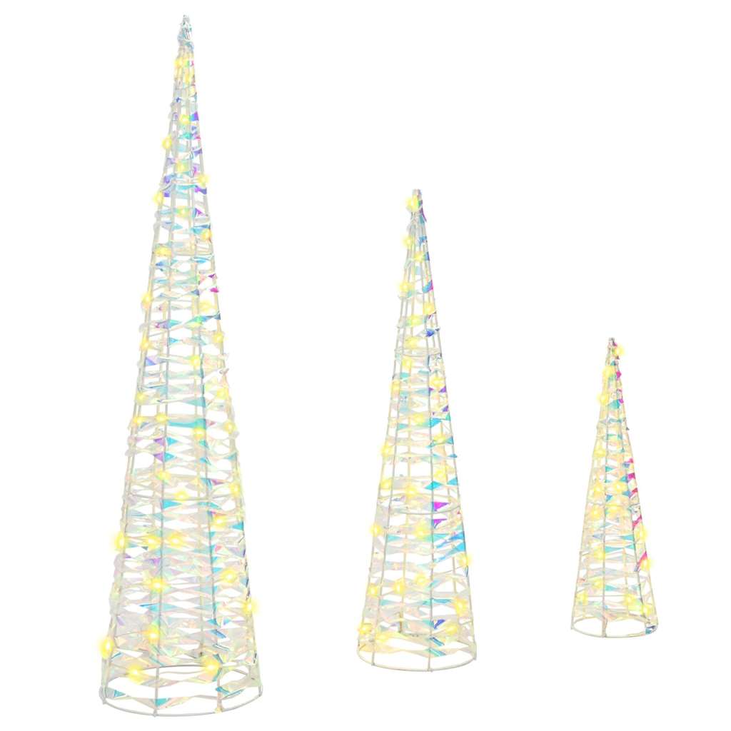 Kerstboom met 90 LED 3 pcs Warmwit 40 cm 60 cm 80 cm PET