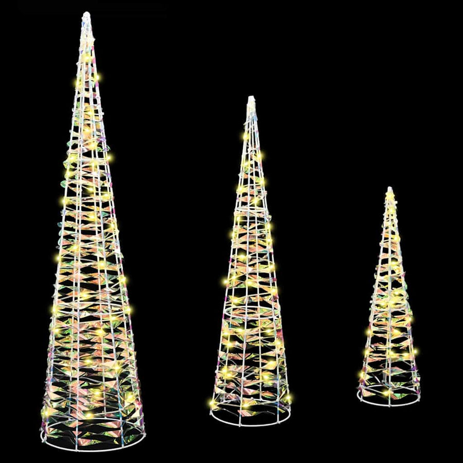Kerstboom met 90 LED 3 pcs Warmwit 40 cm 60 cm 80 cm PET