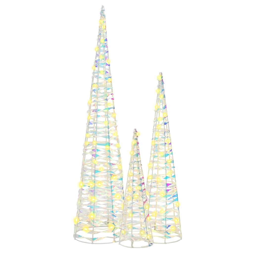 Kerstboom met 90 LED 3 pcs Warmwit 40 cm 60 cm 80 cm PET