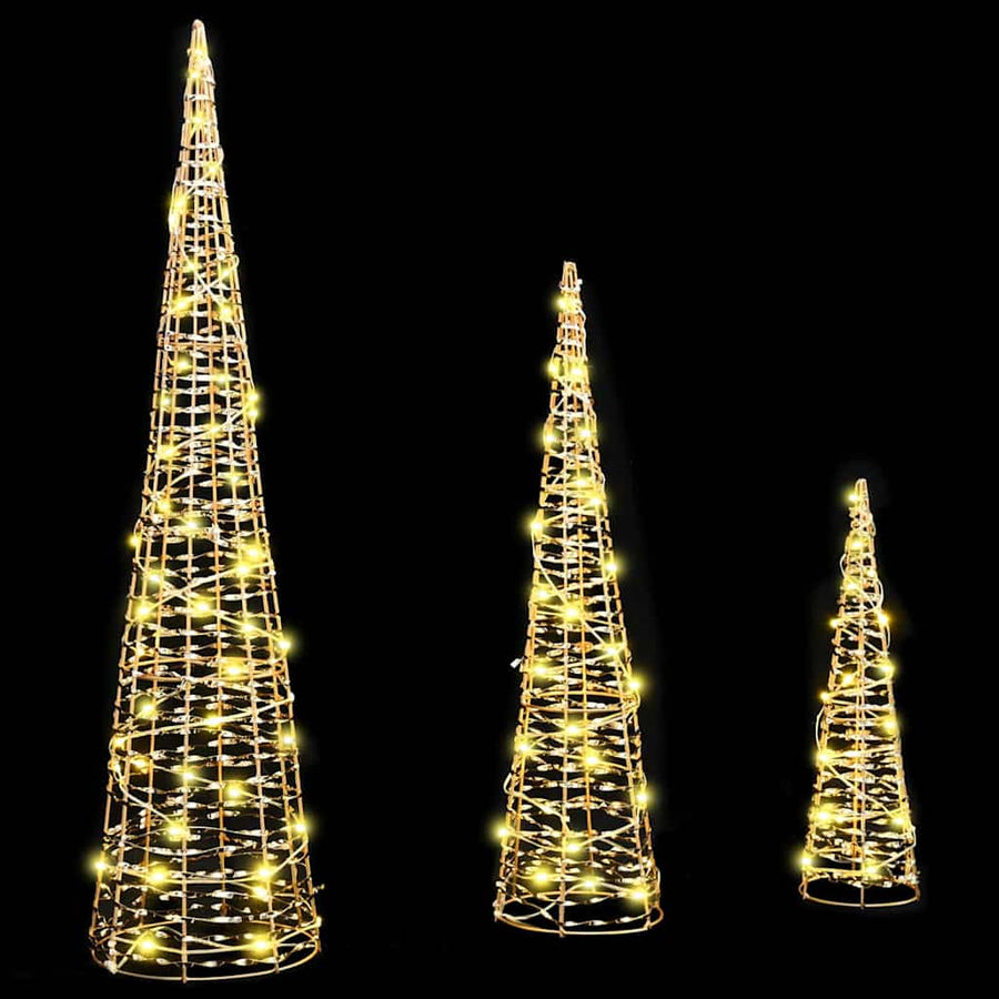 Kerstboom met 90 LED 3 pcs Warmwit 40 cm 60 cm 80 cm PET