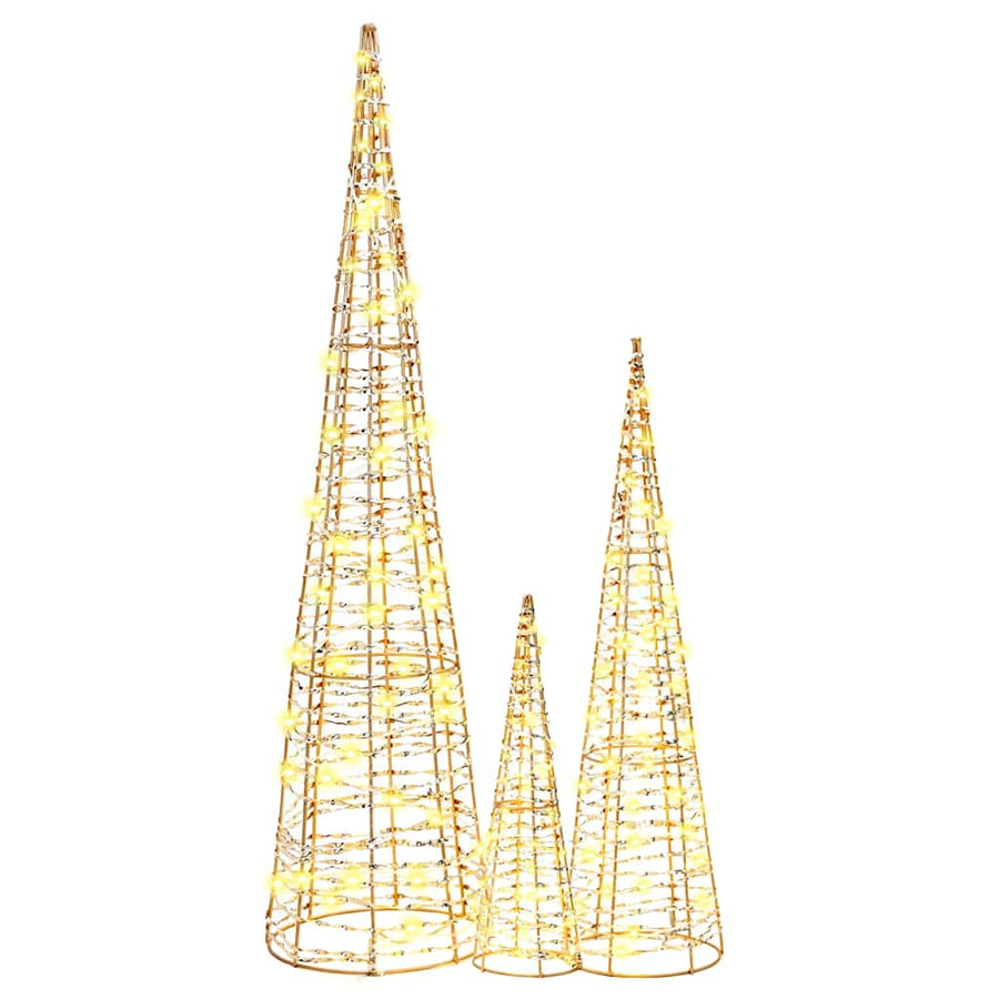 Kerstboom met 90 LED 3 pcs Warmwit 40 cm 60 cm 80 cm PET