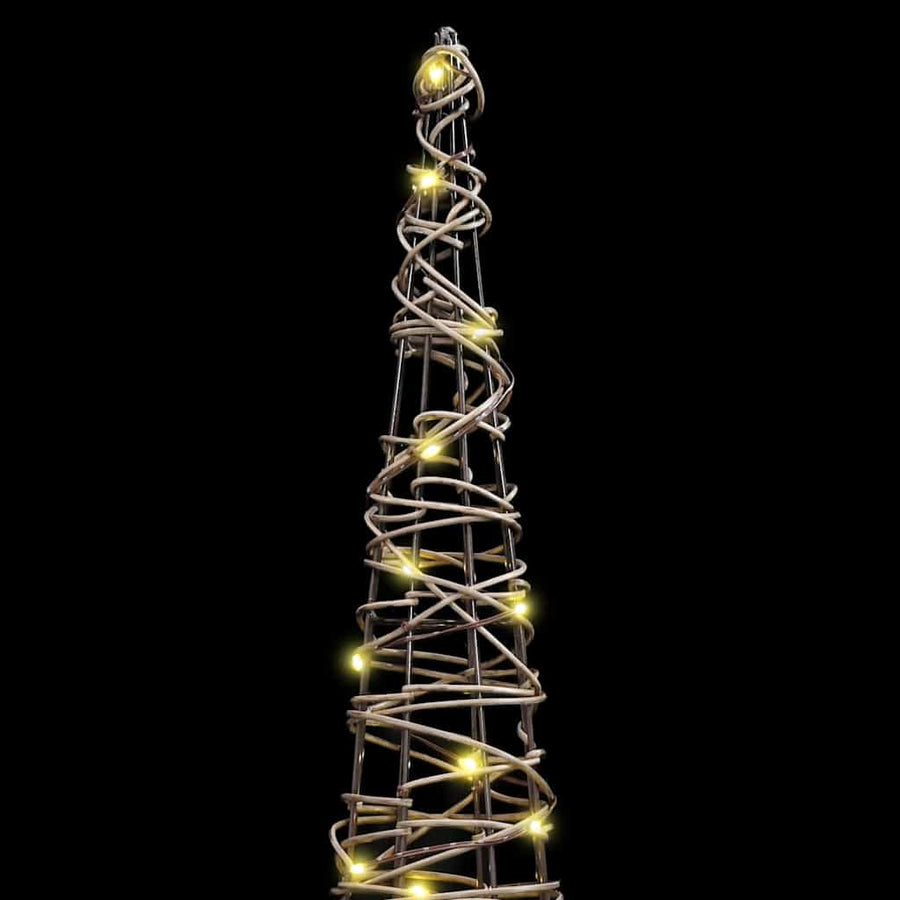 Kerstboom met 90 LED 3 pcs Warmwit 40 cm 60 cm 80 cm Rattan